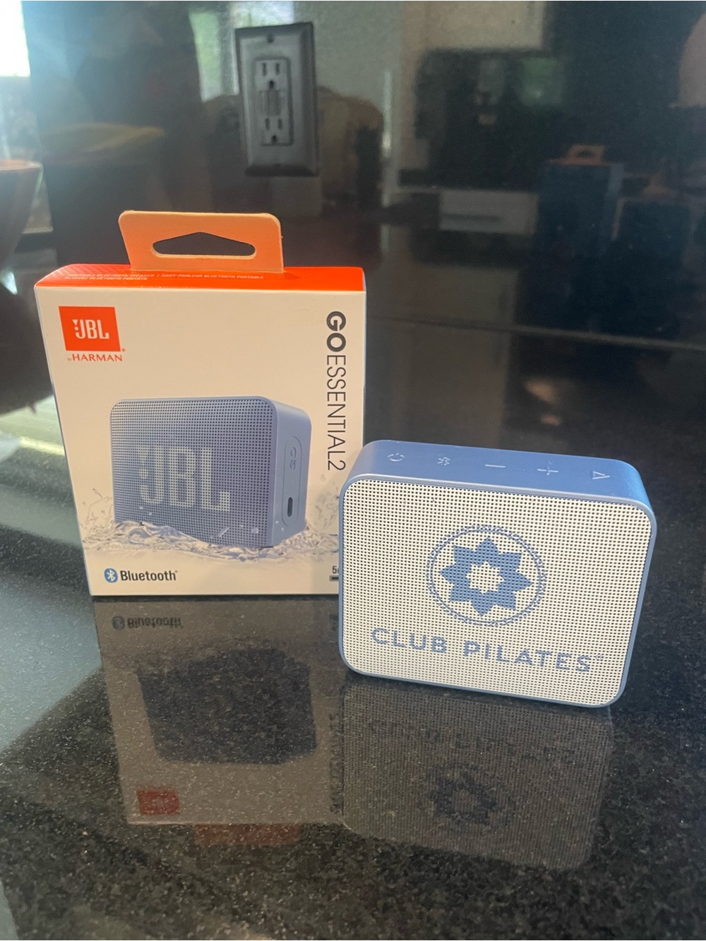 JBL Portable Bluetooth Speaker in Light Blue with White Grille